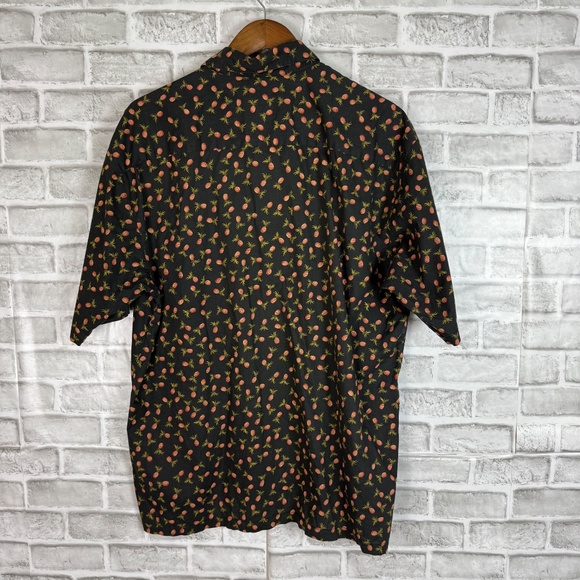 Tori Richard Hawaiian Primary Black Pineapple AOP Casual Button Up Shirt Mens XL - Picture 4 of 6